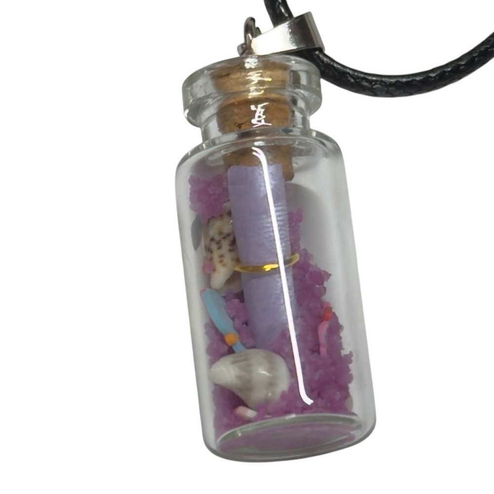 UNBRANDED Driftwood Message In A Bottle With FLUORESCENT Sand Pendant #3 - Picture 2 of 9